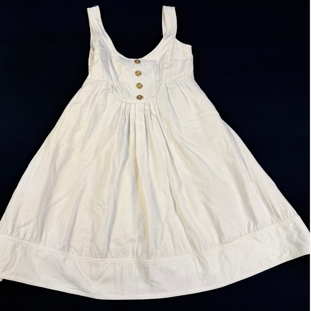 Diane von Furstenberg Alona White Button Front Babydoll Mini Dress Size 0 DVF